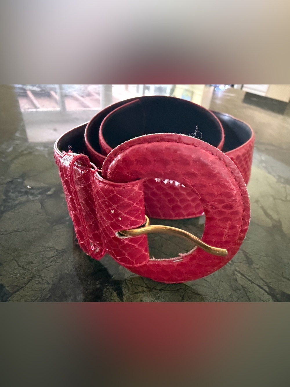 Morgan Taylor Red Python Belt M
